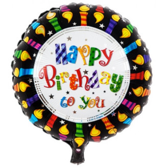 Black Happy  Birthday Balloon