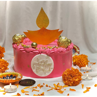 Diwali Pink Cake 