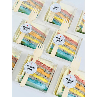 Rainbow Cake Slice in a box 