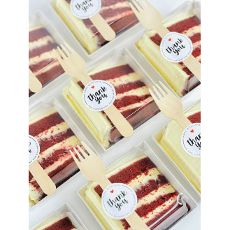 Red Velvet Cake Slice in a box