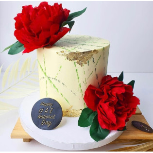 Floral UAE National Day Cake