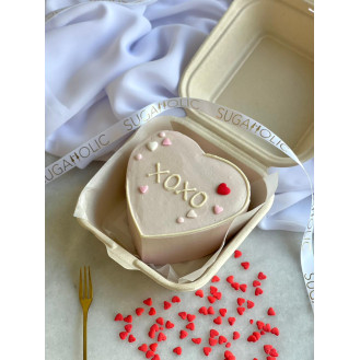 XOXO Heart Bento Cake