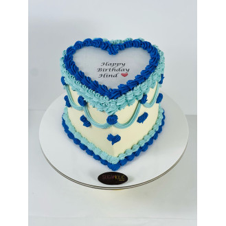 Blue Heart Vintage Buttercream   Burnaway Cake 