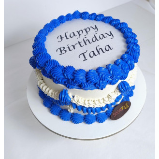 Blue and White Vintage  Burnaway  Cake 