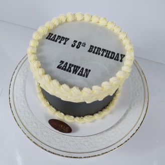 Gray Buttercream Burnaway Cake 