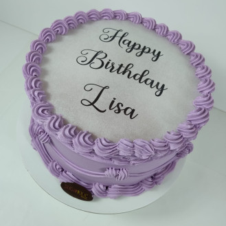 Soft Purple Burnaway Buttercream Cake 
