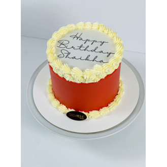 Red Buttercream Burnaway Cake 