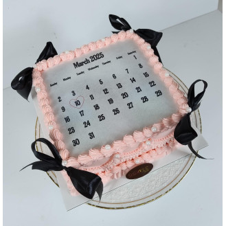 Square Burnaway Buttercream Cake 