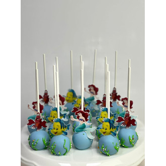 Edible print Of Arial and Flounder  Cakepops  ( Per piece )