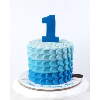 Blue Any Number- Letter Buttercream Cake Blue Any Number- Letter Buttercream Cake