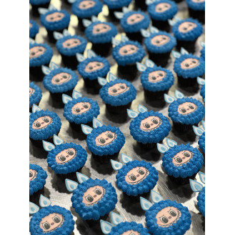 Blue Labubu Face Cupcakes ( per piece )