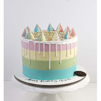Buttercream Pastel Color Dripping  Cake