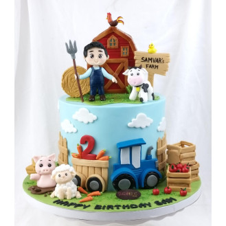 Farm Themed Fondant Cake Farm Themed Fondant Cake