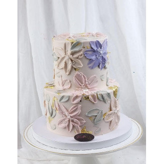 Fine Flower-stroke Buttercream Cake
