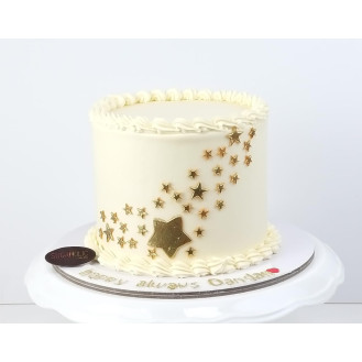  Gold Starry Starry  Stars  White Buttercream Cake