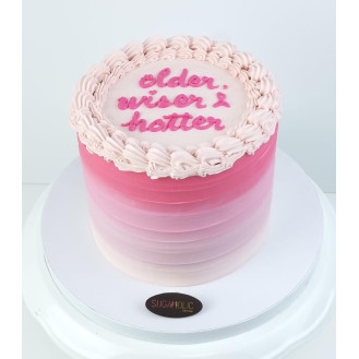 Luscious Ombre Pink Buttercream Cake