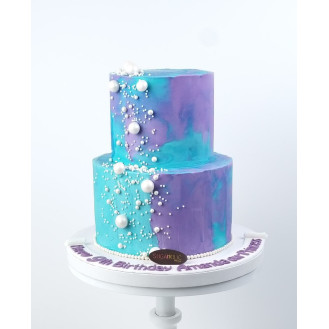 Mermaid Teal and Purple Buttercream Cake Mermaid Teal and Purple Buttercream Cake