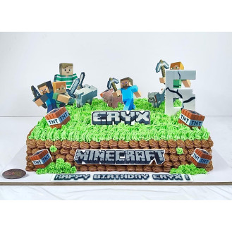 Minecraft Rectangle Buttercream Cake Minecraft Rectangle Buttercream Cake