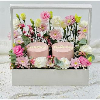 Pink Blush Floral Mini Cake Tray