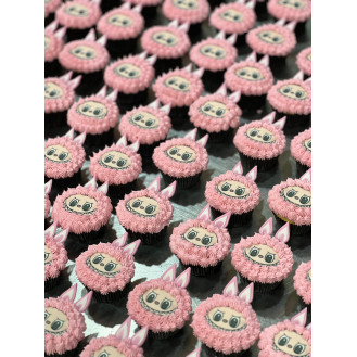 Pink Labubu Face Cupcakes ( per piece )