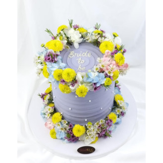 Purple for Her Floral Buttercream Cake