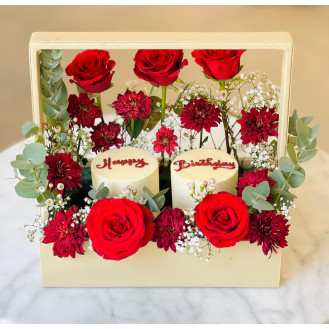 Red Dazzle Floral Mini Cake Tray