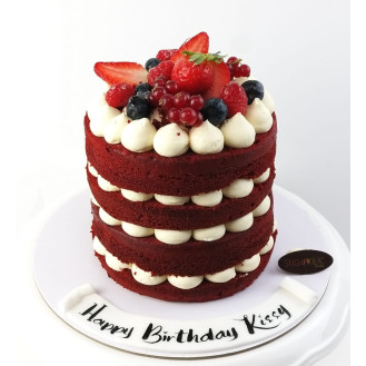 Red Velvet Naked  Fruity  Cake