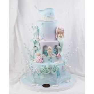 Under the Water Pastel Fondant Cake 