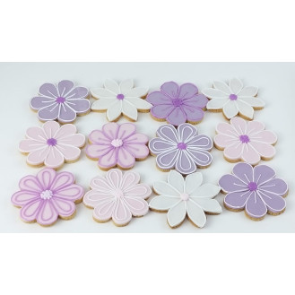 Purple-White-Pink Flower Shaped Cookies ( per piece)