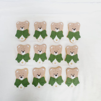  Rattle Bear with green Bow Shaped Cookies ( per piece)