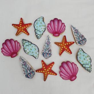 Shell Edible Prints Themed Cookies (Per Piece)