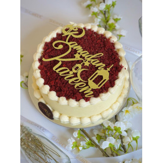 Red Velvet Cake with Cream Cheese and With Ramadan Kareem Topper 