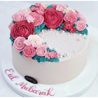 Eid Mubarak Floral Cake 