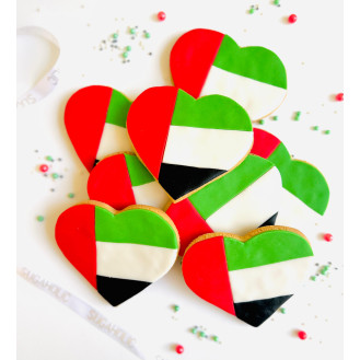 UAE National Day Heart Cookies 