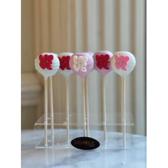 Valentines Pink and White Cakepop with LOVE   (per piece)