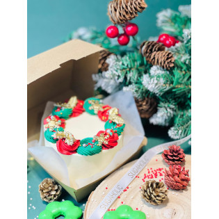 Christmas Rosette  Bento Cake