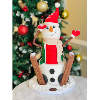 Frosty Snowman Cake