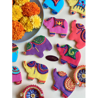 Diwali Elephant Mandala Cookies