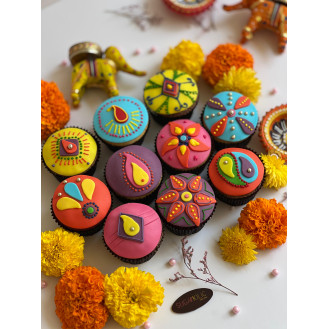 Diwali Festive Fondant Cupcakes