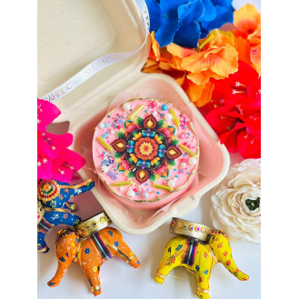 Pink Rangoli Bento Cake