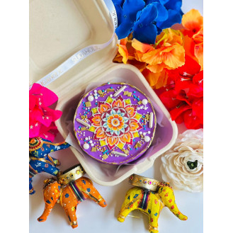 Purple Rangoli Bento Cake