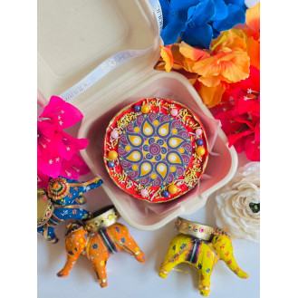 Red Rangoli Bento Cake
