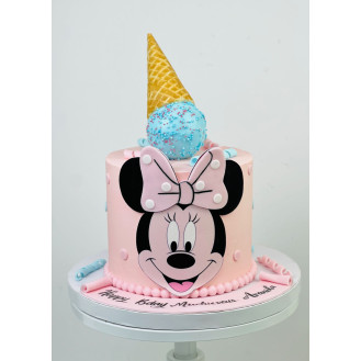 Minnie Mouse Pink Cone Cake
