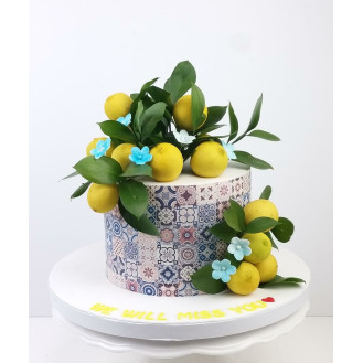 Lemon Cake with edible print 