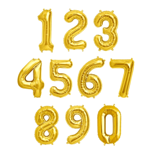 Gold Number Foil Balloons (per number)