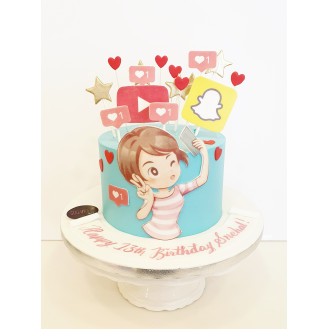 Social Media Likes with Edible Print Cake