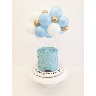 Blue Ruffles Balloon Cake 