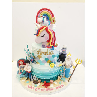 Unicorn with Mermaid Cake