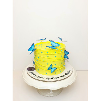 Butterfly Cake Yellow and Blue