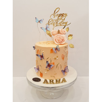 Floral with Butterfly Cake